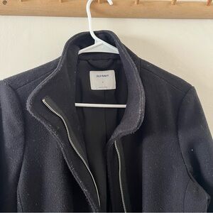 Old Navy | black peacoat with mock neck and zipper